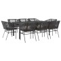 Set de comedor jardín 9 piezas cojines ratán polivinílico negro en Conjuntos de jardín | Comprar online en Foru.es
