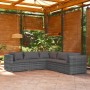 Set de muebles de jardín 5 pzas y cojines ratán sintético gris de vidaXL, Conjuntos de jardín - Ref: Foro24-3101701, Precio: ...