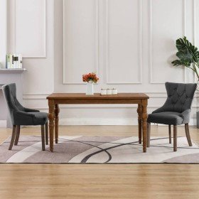 Sillas de comedor 2 unidades tela gris en Sillas de comedor | Comprar online en Foru.es
