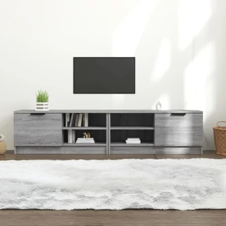 Muebles para TV 2 uds contrachapado gris Sonoma 80x35x36,5 cm de vidaXL, Muebles TV - Ref: Foro24-817120, Precio: 74,49 €, De...