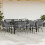 Juego comedor jardín 9 pzas cojines ratán sintético vidrio gris en Conjuntos de jardín | Comprar online en Foru.es
