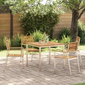 Conjunto de Comedor de Jardín 5 pcs Madera de Acacia Sólida en Mesas de jardín | Comprar online en Foru.es