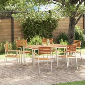 Conjunto de Comedor de Jardín 7 pcs Madera de Acacia Sólida en Mesas de jardín | Comprar online en Foru.es