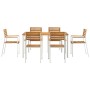 Conjunto de Comedor de Jardín 7 pcs Madera de Acacia Sólida en Mesas de jardín | Comprar online en Foru.es