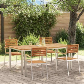 Conjunto de Comedor de Jardín 5 pcs Madera de Acacia Sólida en Mesas de jardín | Comprar online en Foru.es
