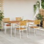 Conjunto de Comedor de Jardín 5 pcs Madera de Acacia Sólida en Mesas de jardín | Comprar online en Foru.es