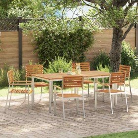 Conjunto de Comedor de Jardín 7 pcs Madera de Acacia Sólida en Mesas de jardín | Comprar online en Foru.es