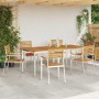 Conjunto de Comedor de Jardín 7 pcs Madera de Acacia Sólida en Mesas de jardín | Comprar online en Foru.es