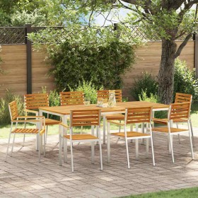 Conjunto de Comedor de Jardín 9 pcs Madera de Acacia Sólida en Mesas de jardín | Comprar online en Foru.es