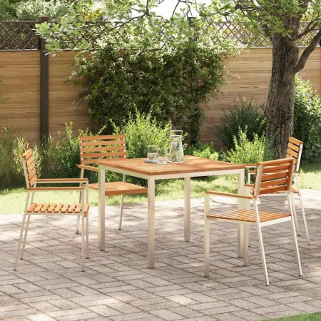 Conjunto de Comedor de Jardín 5 pcs Madera de teca maciza en Mesas de jardín | Comprar online en Foru.es