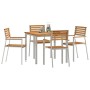 Conjunto de Comedor de Jardín 5 pcs Madera de teca maciza en Mesas de jardín | Comprar online en Foru.es