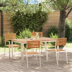 Conjunto de Comedor de Jardín 5 pcs Madera de teca maciza en Mesas de jardín | Comprar online en Foru.es