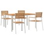 Conjunto de Comedor de Jardín 5 pcs Madera de teca maciza en Mesas de jardín | Comprar online en Foru.es