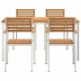 Conjunto de Comedor de Jardín 5 pcs Madera de teca maciza en Mesas de jardín | Comprar online en Foru.es