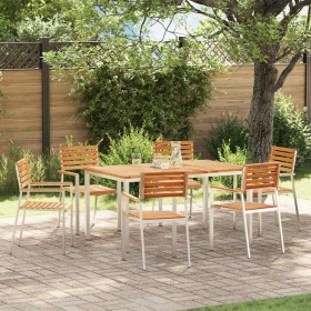 Conjunto de Comedor de Jardín 7 pcs Madera de teca maciza en Mesas de jardín | Comprar online en Foru.es