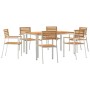 Conjunto de Comedor de Jardín 7 pcs Madera de teca maciza en Mesas de jardín | Comprar online en Foru.es
