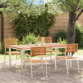 Conjunto de Comedor de Jardín 5 pcs Madera de teca maciza en Mesas de jardín | Comprar online en Foru.es