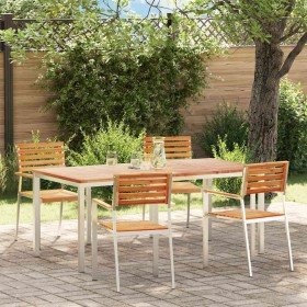 Conjunto de Comedor de Jardín 5 pcs Madera de teca maciza en Mesas de jardín | Comprar online en Foru.es