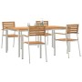 Conjunto de Comedor de Jardín 5 pcs Madera de teca maciza en Mesas de jardín | Comprar online en Foru.es