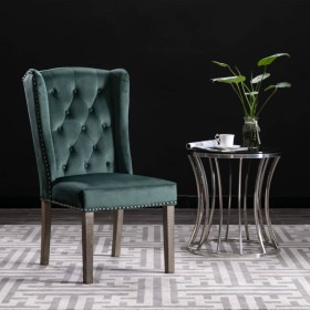Silla de comedor de terciopelo verde oscuro en Sillas de comedor | Comprar online en Foru.es