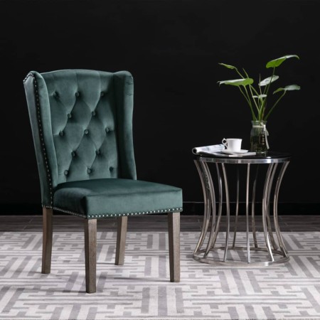 Silla de comedor de terciopelo verde oscuro en Sillas de comedor | Comprar online en Foru.es