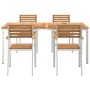 Conjunto de Comedor de Jardín 5 pcs Madera de teca maciza en Mesas de jardín | Comprar online en Foru.es