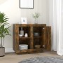 Aparador color roble ahumado 80x40x75 cm de vidaXL, Aparadores - Ref: Foro24-817237, Precio: 66,07 €, Descuento: %