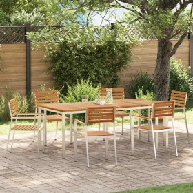 Conjunto de Comedor de Jardín 7 pcs Madera de teca maciza en Mesas de jardín | Comprar online en Foru.es