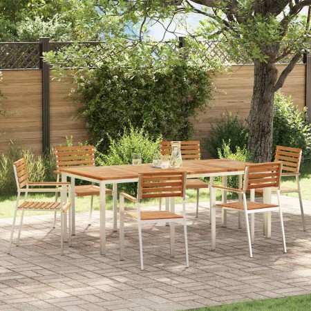Conjunto de Comedor de Jardín 7 pcs Madera de teca maciza en Mesas de jardín | Comprar online en Foru.es