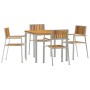 Juego de comedor para exteriores 5 pcs Madera de Acacia Sólida en Mesas de jardín | Comprar online en Foru.es