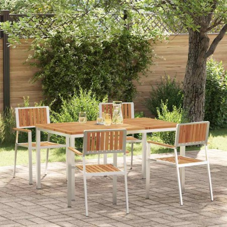 Juego de comedor para exteriores 5 pcs Madera de Acacia Sólida en Mesas de jardín | Comprar online en Foru.es