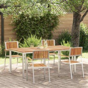 Juego de comedor para exteriores 5 pcs Madera de Acacia Sólida en Mesas de jardín | Comprar online en Foru.es