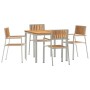 Juego de comedor para exteriores 5 pcs Madera de teca maciza en Mesas de jardín | Comprar online en Foru.es