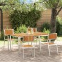 Juego de comedor para exteriores 5 pcs Madera de teca maciza en Mesas de jardín | Comprar online en Foru.es