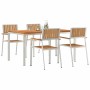 Juego de comedor para exteriores 5 pcs Madera de teca maciza en Mesas de jardín | Comprar online en Foru.es