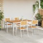 Juego de comedor para exteriores 5 pcs Madera de teca maciza en Mesas de jardín | Comprar online en Foru.es