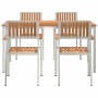 Juego de comedor para exteriores 5 pcs Madera de teca maciza en Mesas de jardín | Comprar online en Foru.es