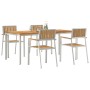 Juego de comedor para exteriores 5 pcs Madera de teca maciza en Mesas de jardín | Comprar online en Foru.es