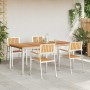 Juego de comedor para exteriores 5 pcs Madera de teca maciza en Mesas de jardín | Comprar online en Foru.es