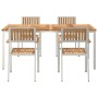 Juego de comedor para exteriores 5 pcs Madera de teca maciza en Mesas de jardín | Comprar online en Foru.es