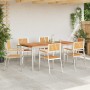Juego de comedor para exteriores 7 pcs Madera de teca maciza en Mesas de jardín | Comprar online en Foru.es