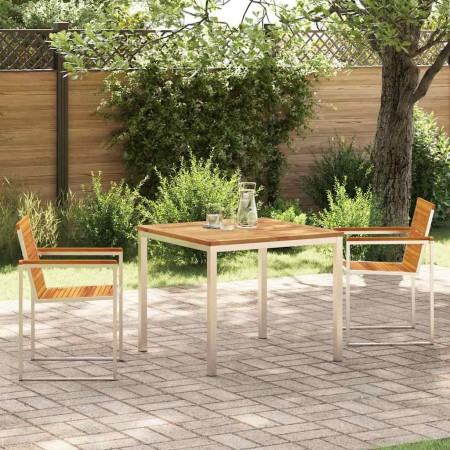Conjunto de Comedor de Jardín 3 pcs Madera de Acacia Sólida en Mesas de jardín | Comprar online en Foru.es