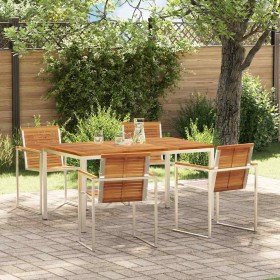 Conjunto de Comedor de Jardín 5 pcs Madera de Acacia Sólida en Mesas de jardín | Comprar online en Foru.es