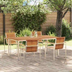 Conjunto de Comedor de Jardín 5 pcs Madera de Acacia Sólida en Mesas de jardín | Comprar online en Foru.es