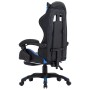 Silla gaming con reposapiés cuero sintético azul y negro en Sillas de oficina | Comprar online en Foru.es