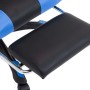 Silla gaming con reposapiés cuero sintético azul y negro en Sillas de oficina | Comprar online en Foru.es