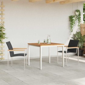 Conjunto de Comedor de Jardín 3 pcs Madera de Acacia Sólida en Mesas de jardín | Comprar online en Foru.es