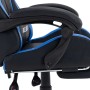 Silla gaming con reposapiés cuero sintético azul y negro en Sillas de oficina | Comprar online en Foru.es