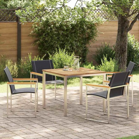 Conjunto de Comedor de Jardín 5 pcs Madera de Acacia Sólida en Mesas de jardín | Comprar online en Foru.es