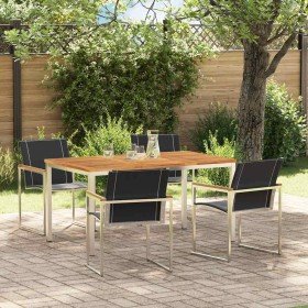 Conjunto de Comedor de Jardín 5 pcs Madera de Acacia Sólida en Mesas de jardín | Comprar online en Foru.es